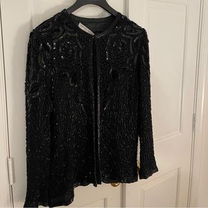 Adriana Papell black sequin jacket